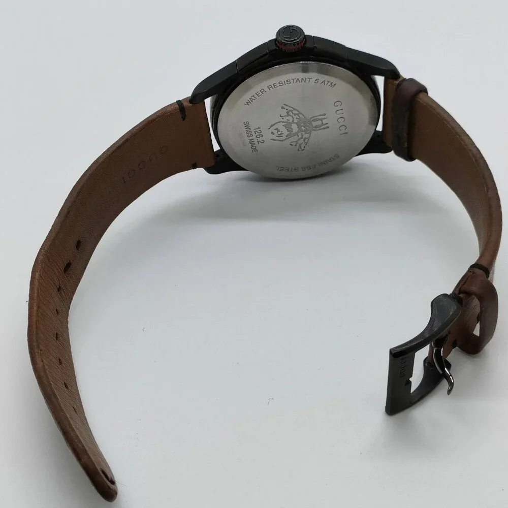 Gucci Watch 126.2 44mm Men's Black X Browns 400-082325